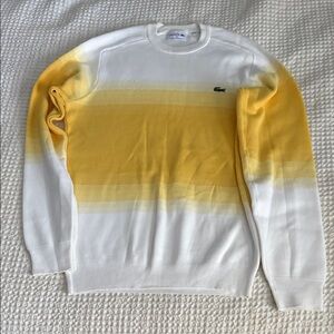 Lacoste Yellow and White Crewneck Sweater
